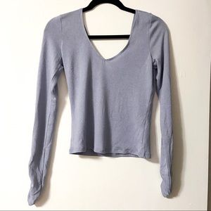 Light blue scoop neck long sleeve